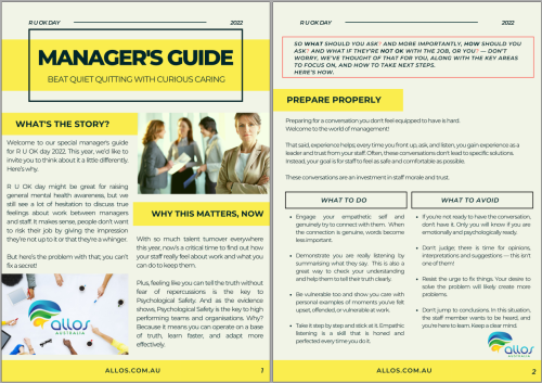 R U OK 2022 Quiet Quitting Managers Guide